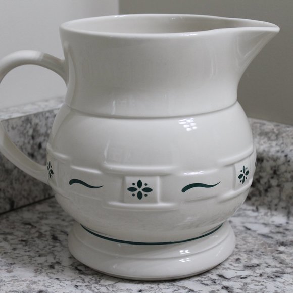 Longaberger Large Milk Pitcher Vitrified Pottery - Picture 1 of 4